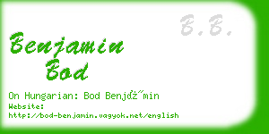 benjamin bod business card